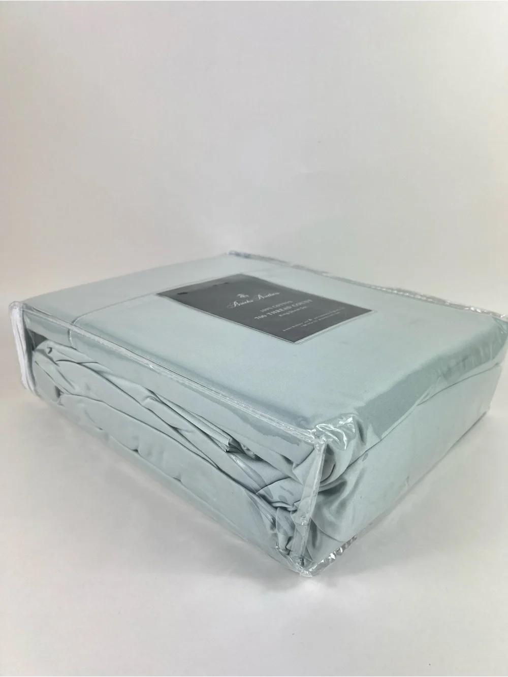 Brooks Brothers King Sheet Set Light Bluish Green 700 TC 100% Cotton 4 Pc NEW